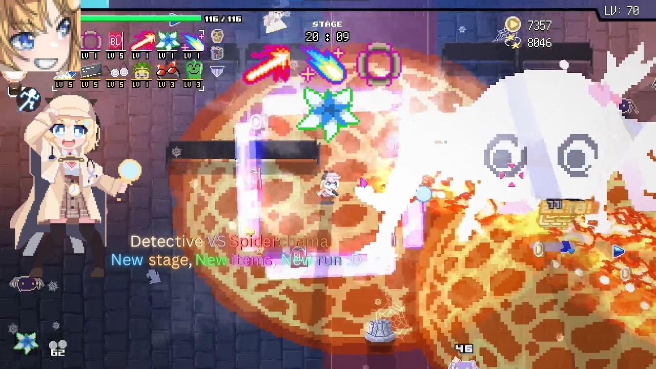 New stage, New enemies, New run. Amelia Watson VS Spiderchama :D - Holocure (MY/ID/EN)