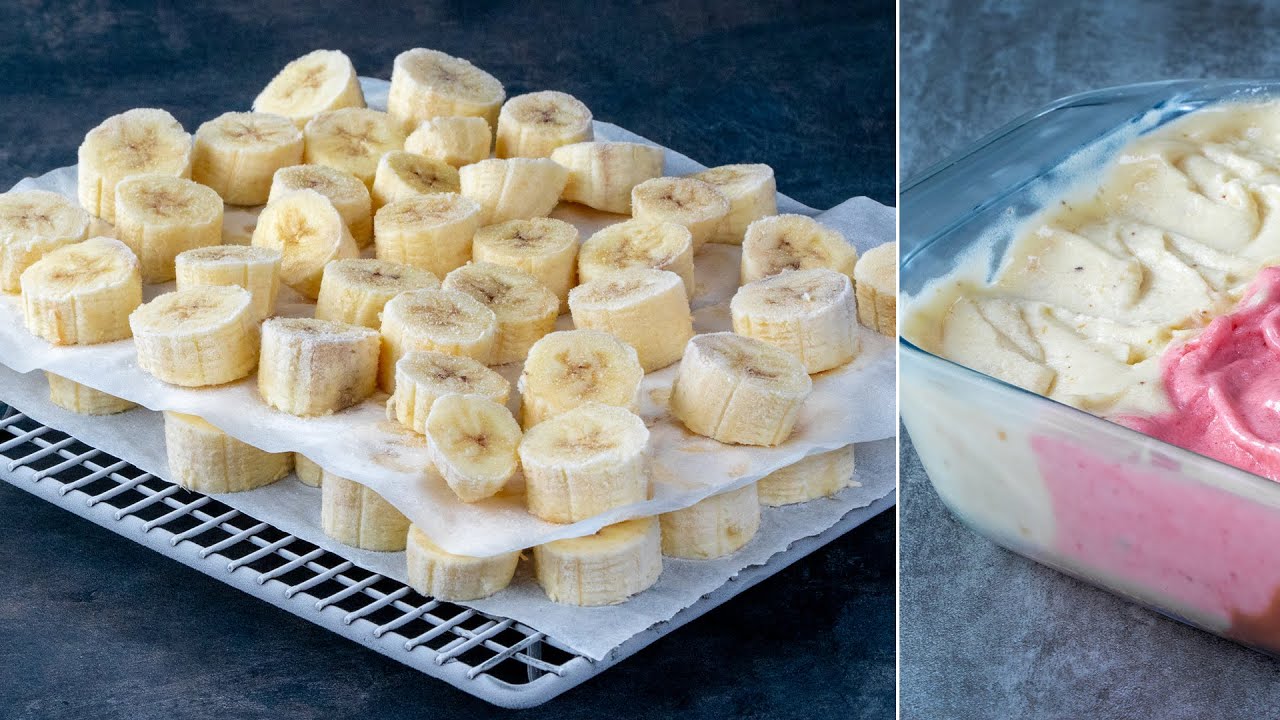 Daca vrei sa faci inghetata in 1 min, pune 2 banane la congelat! Cookrate-romania