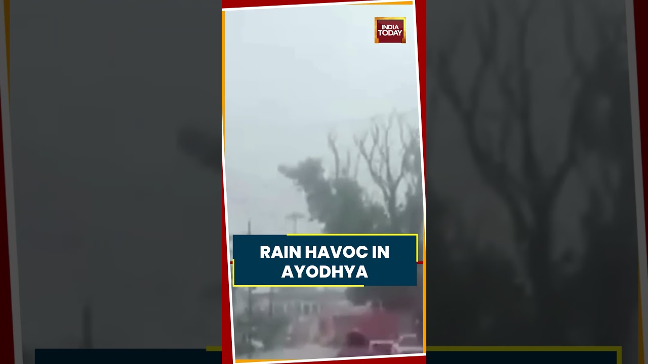 Weather Alert: Heavy Rain Lashes Ayodhya, Dark Clouds Take over the city #shorts #ayodhya #rainfall