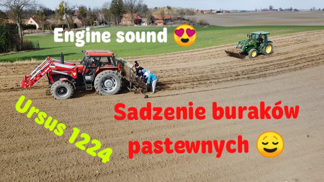 Sadzenie buraków pastewnych/Ursus 1224 Polska Moc/Engine Sound/John Deere 5100R/Kamil kręci vloga!!!