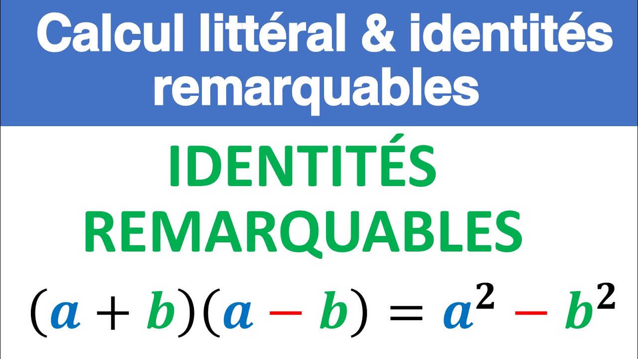 Identités remarquables : Calcul littéral et identités remarquables - 3ème année collège- 3APIC Biof