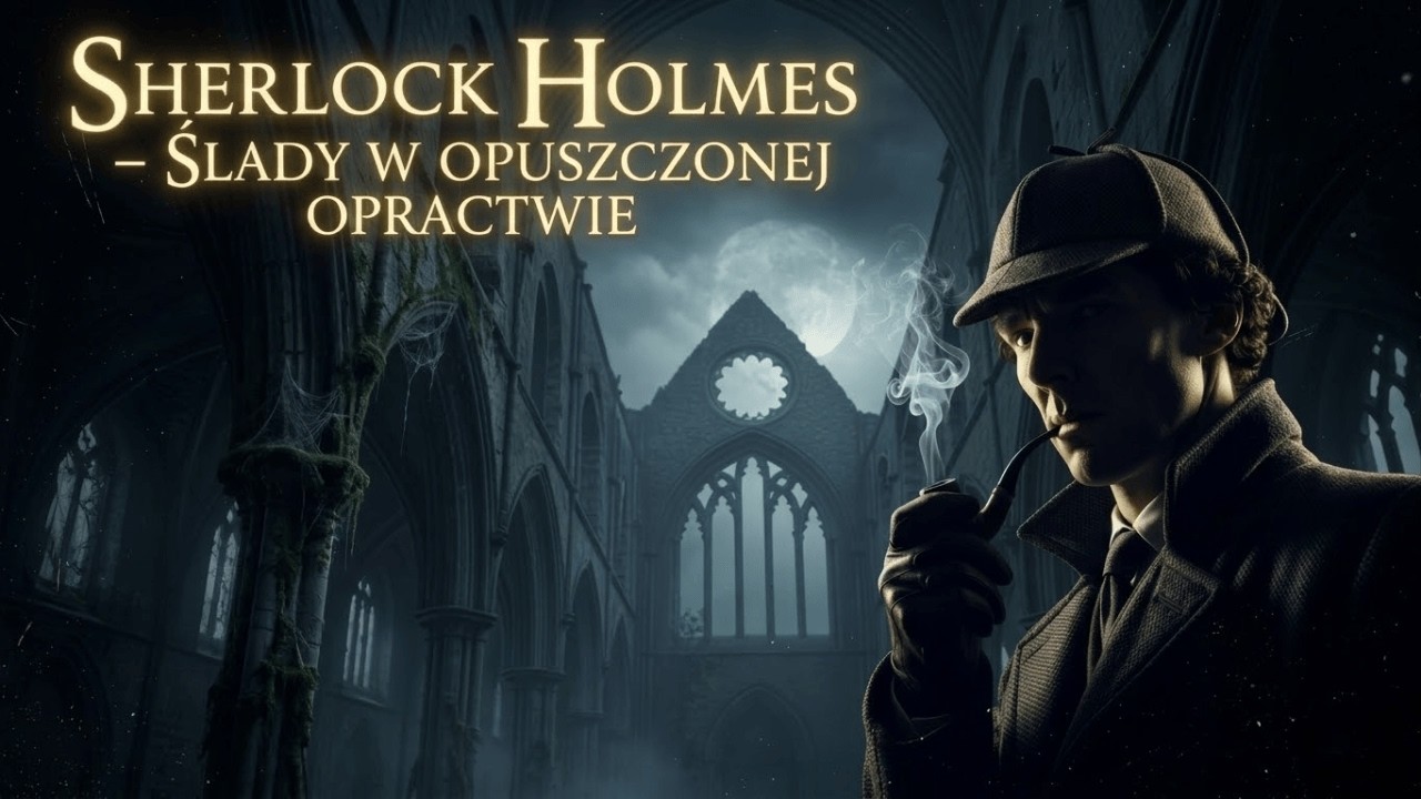 Sherlock Holmes odczytuje ślady stóp w opuszczonym klasztorze.