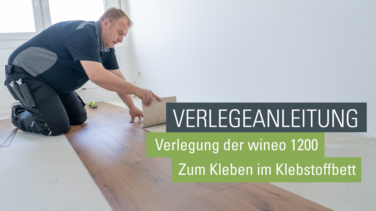 PURLINE Bioboden wineo 1200 Planken richtig Verkleben mit Klebstoff