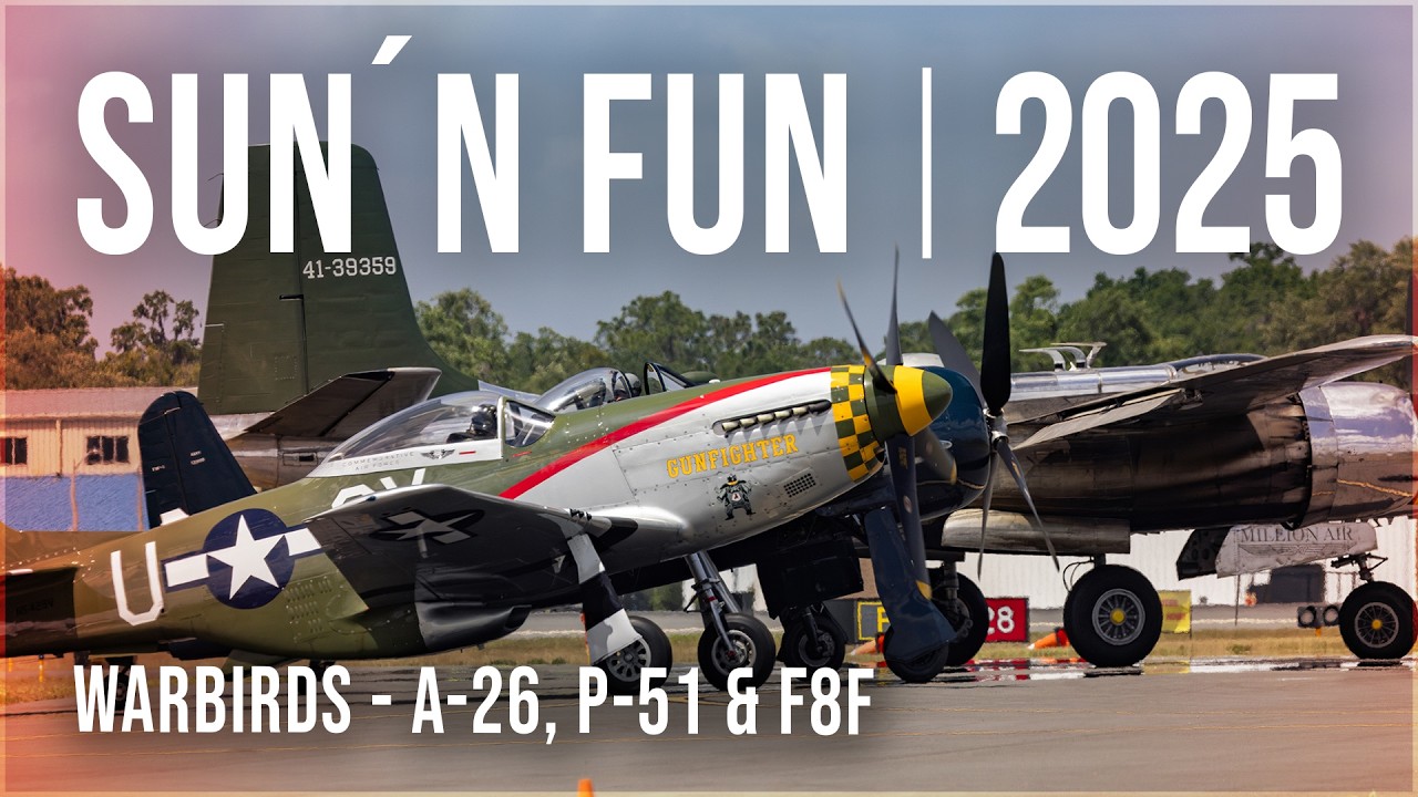 Warbird Display | A-26 Invader, P-51D Gunfighter & F8F Bearcat | SUN ’n FUN 2025