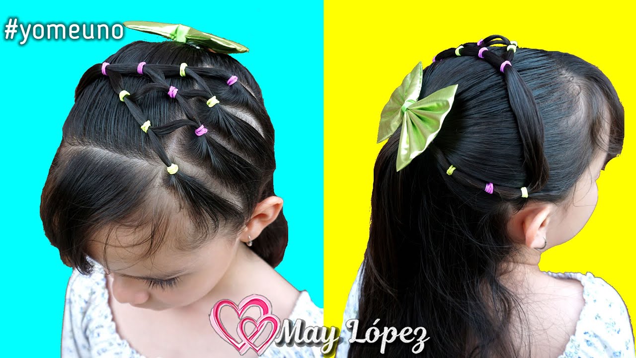 CUARENTENA: Hermoso Peinado con ligas para NIÑAS