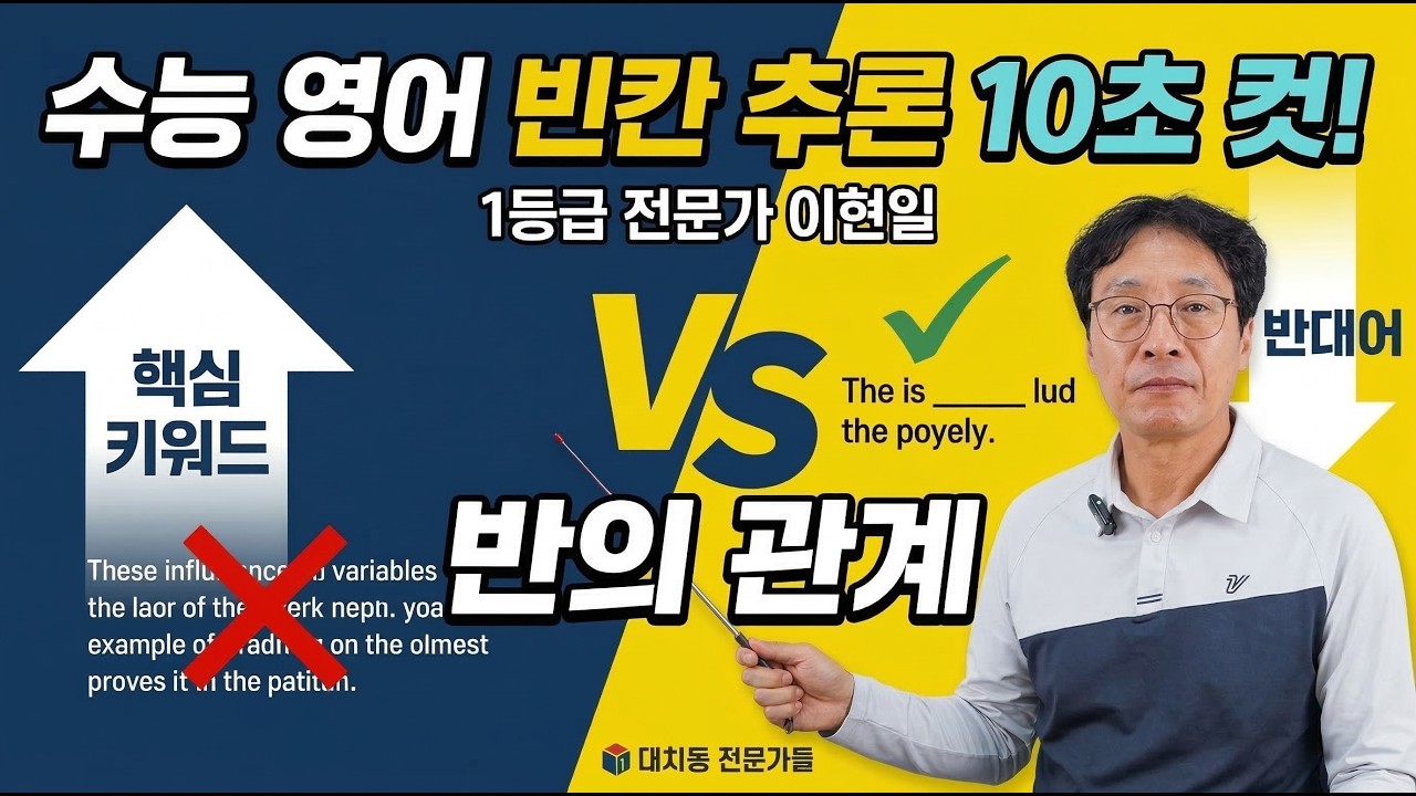 수능 영어 1등급의 비밀: 빈칸 추론 '반의 관계'로 10초 컷! (feat. 이현일 선생님)