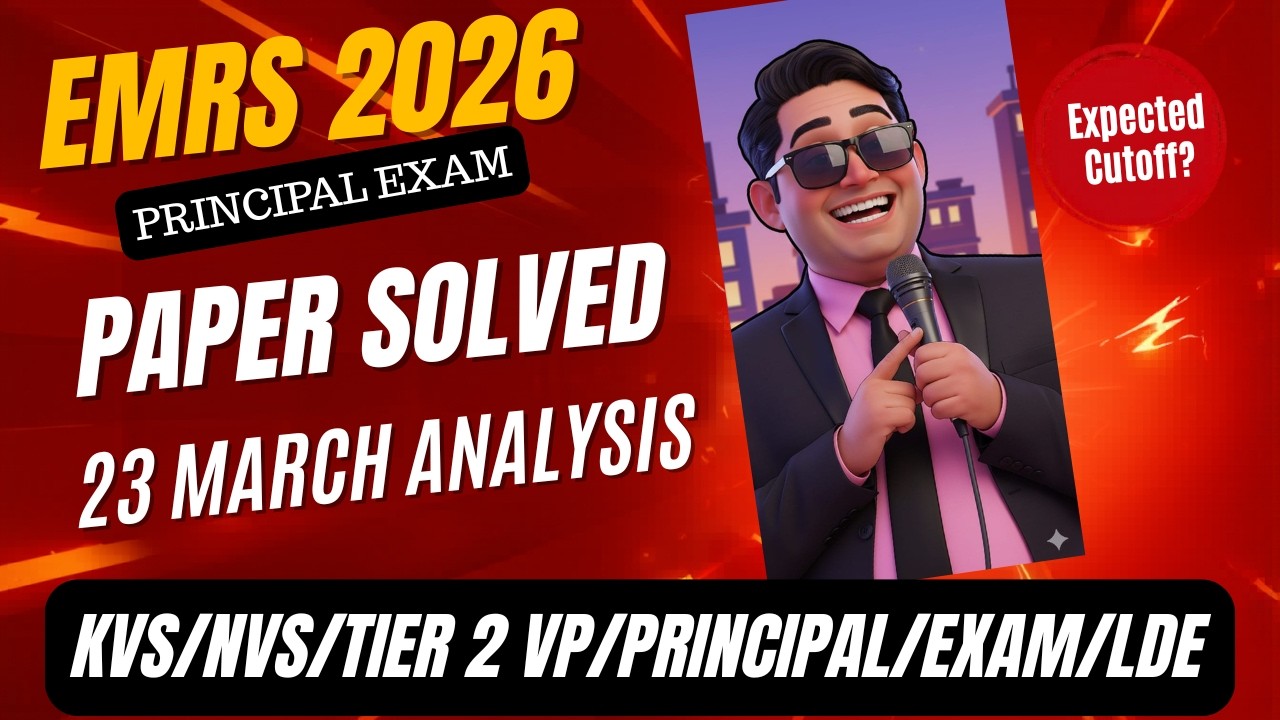 EMRS Principal 2026 Paper SOLVED 🔥 | 23 March Exam Full Analysis + Answers
