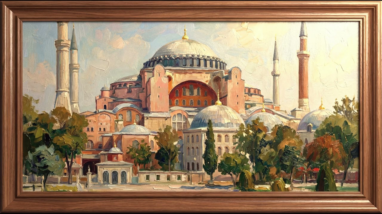Frame Tv Art 4k - Hagia Sophia View | Istanbul Background 2 HOURS TV Wallpaper