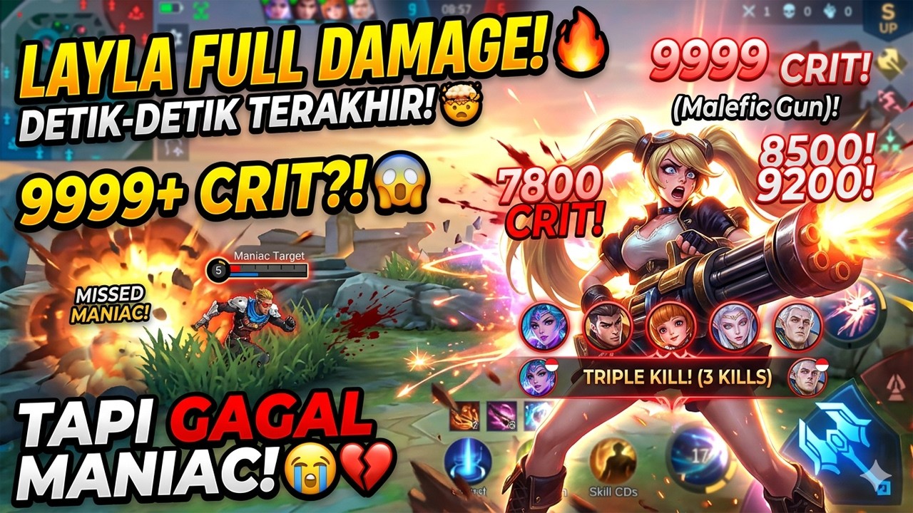 LAYLA BEST BUILD & EMBLEM 2026! TRIPLE LIFESTEAL RECOVERY! FAILED MANIAC GAMEPLAY