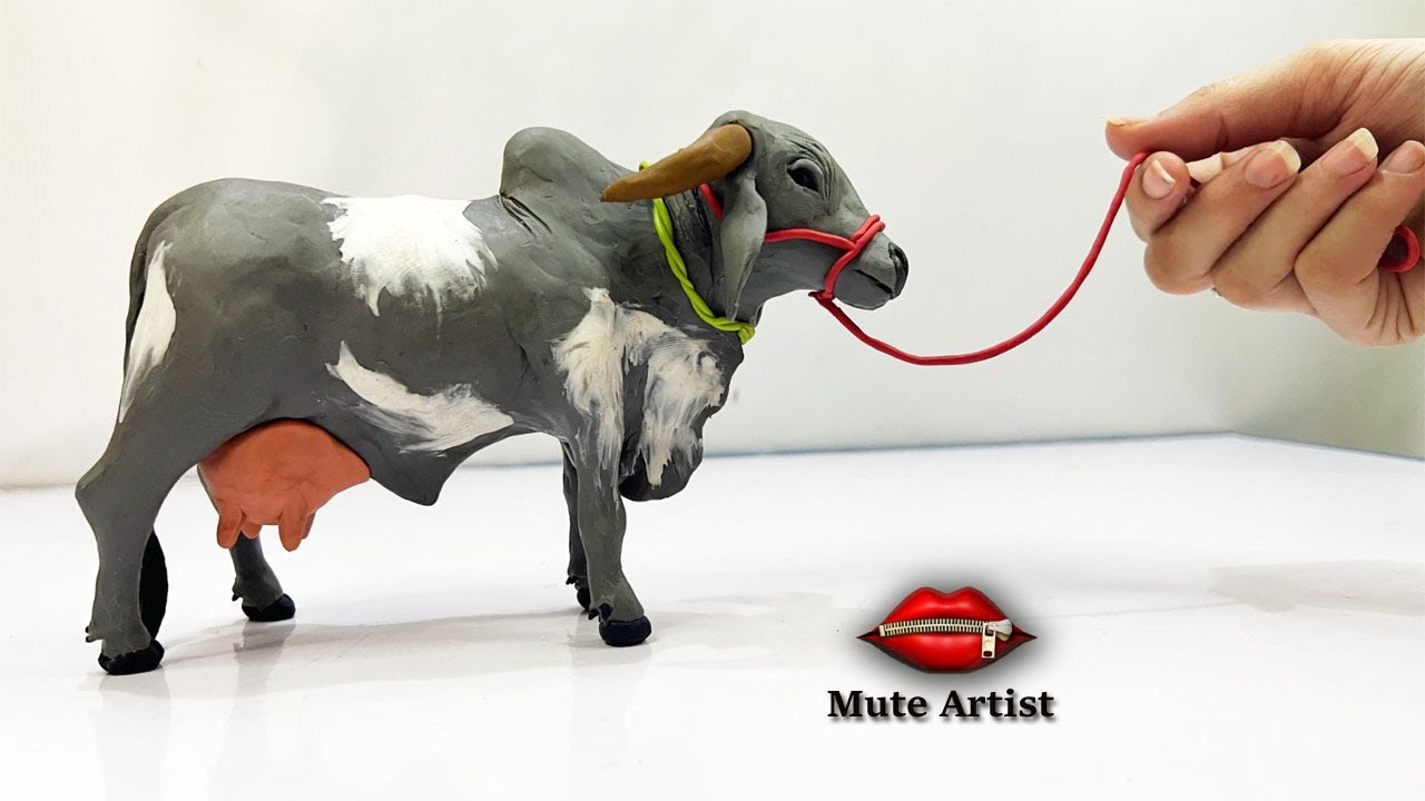 How to Make a Cow with Clay | Realistic Polymer Clay Animal Art