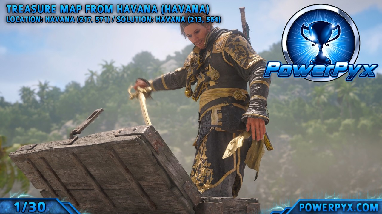 Assassin's Creed 4 Black Flag Resynced - All Treasure Map Locations & Solutions (Buried Chests)