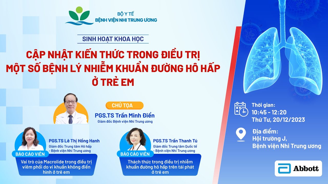 Cập nhật kiến thức trong điều trị một số bệnh lý nhiễm khuẩn đường hô hấp ở trẻ em