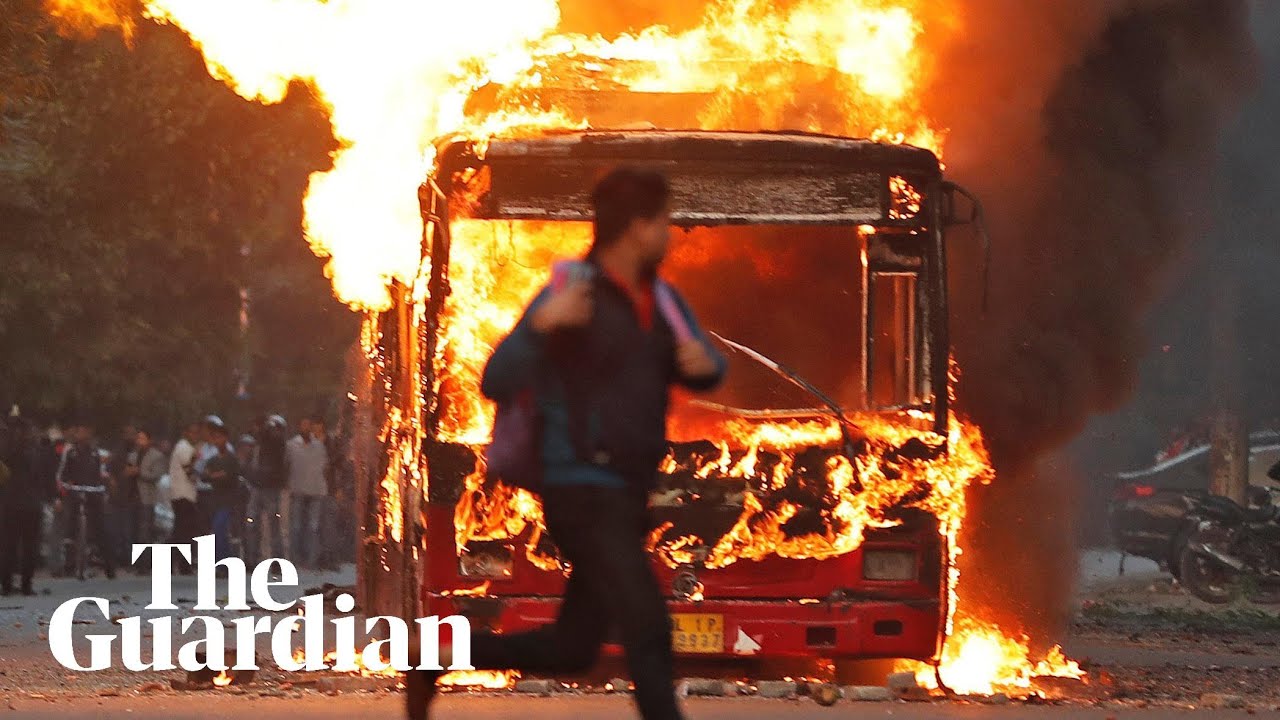 Burning buses and teargas as protesters oppose India's citizenship bill