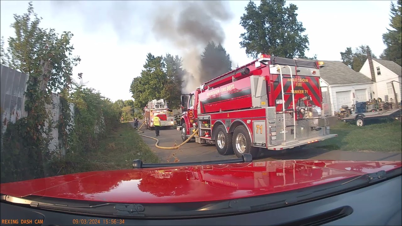 Madison Township Fire Department (Richland County, Ohio) Garage Fire - 828 Lehigh Avenue - 09-03-24