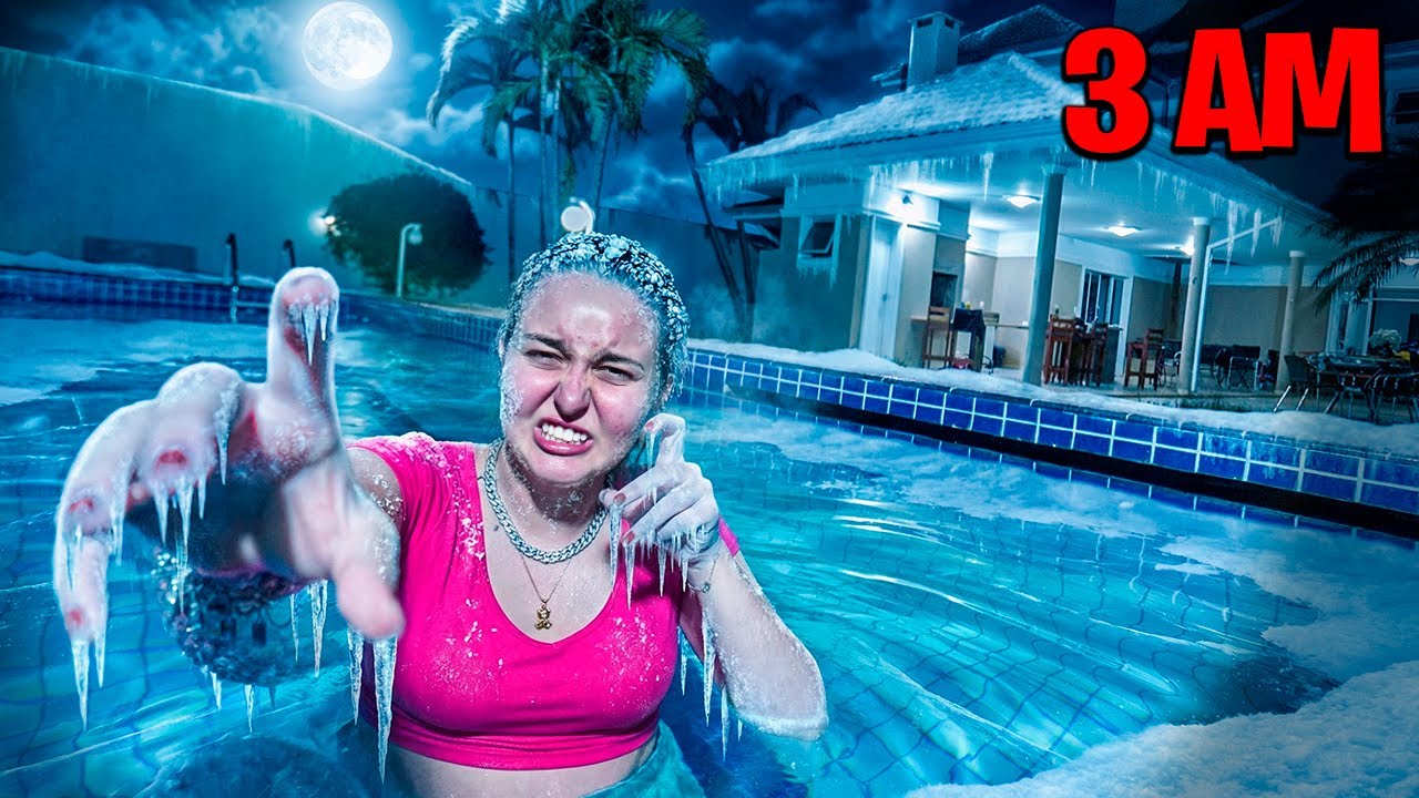 PULANDO NA PISCINA ÀS 3H 🥶 (IDEIA HORRÍVEL)