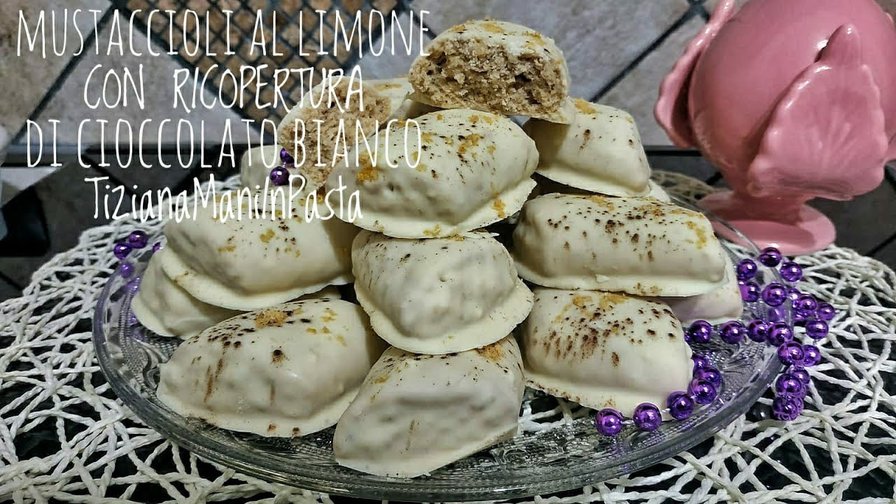 MUSTACCIOLI AL LIMONE CON COPERTURA AL CIOCCOLATO BIANCO