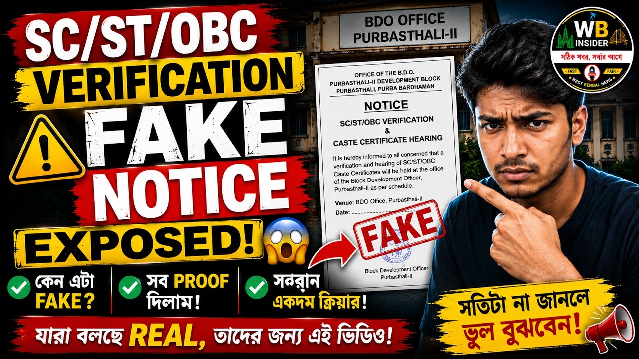 🔥 SC/ST/OBC Verification Fake Notice Exposed 😱 কেন এটা Fake? সব Proof দিলাম!