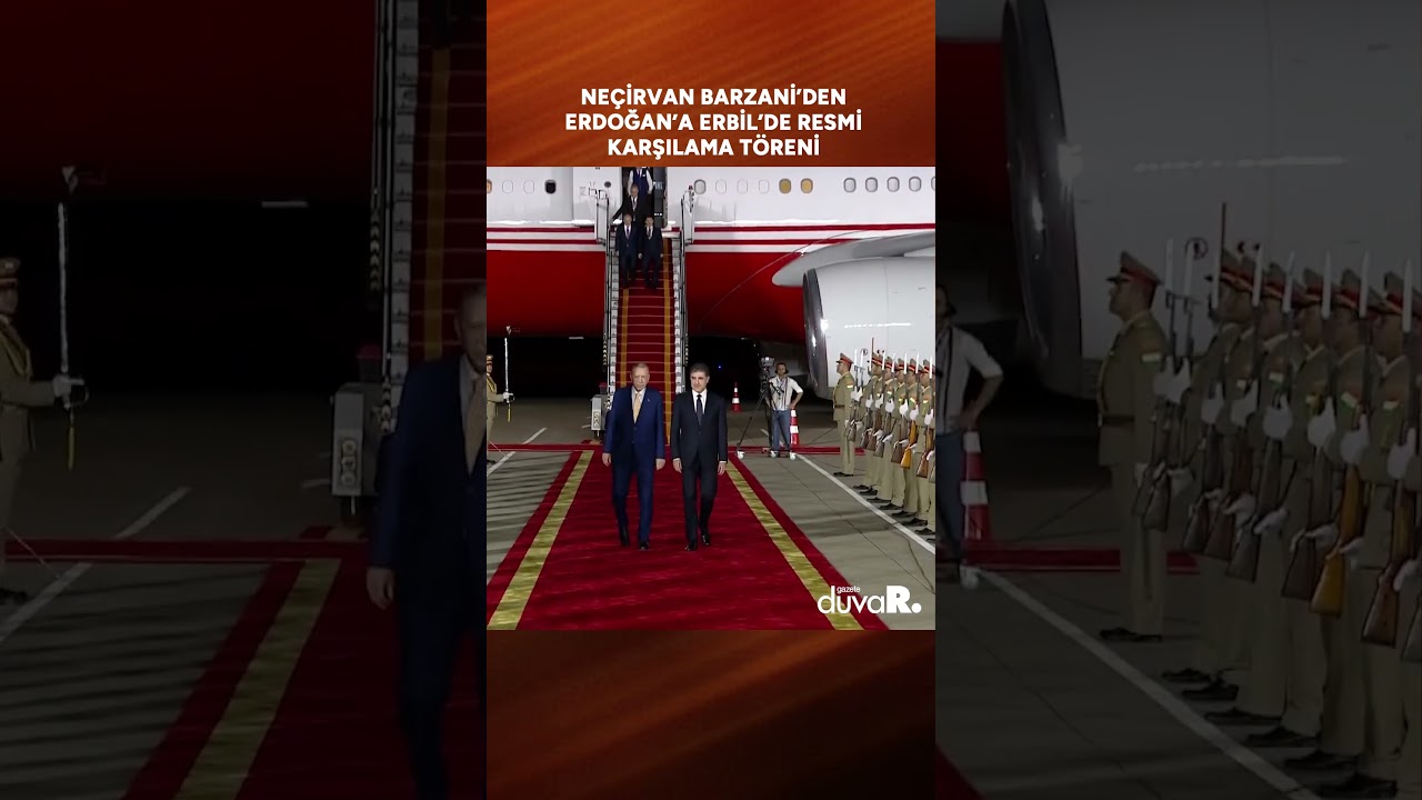 Neçirvan Barzani'den Erdoğan'a Erbil'de resmi karşılama töreni #shorts