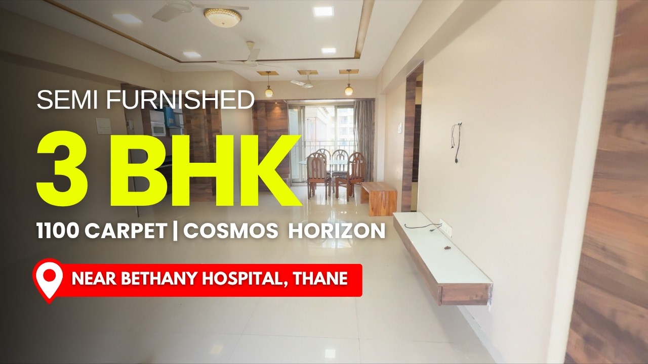 Semi Furnished 3 BHK For Sale In Cosmos Horizon, Near Bethany Hospital, Thane | East west Flat