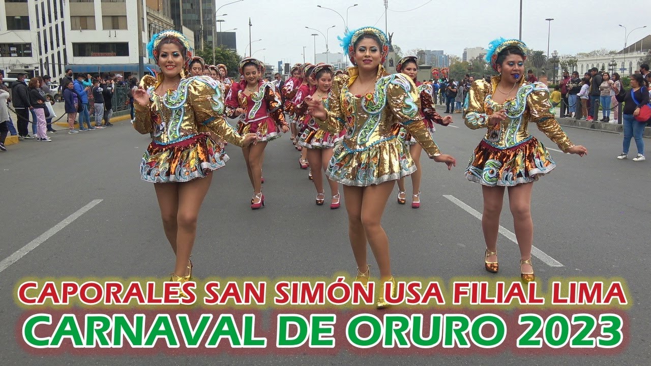 Carnaval de Oruro 2023.  San Simón USA  Filial Lima !!!. Pasacalle