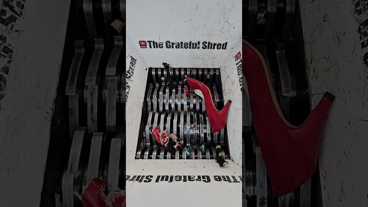 More women's heels shredded #destruction #crushing #oddlysatisfying