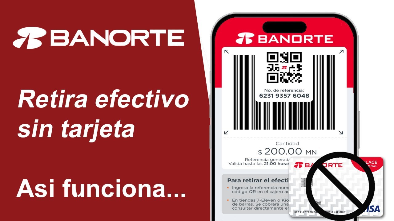 Como hacer un retiraro sin tarjeta en cajero BANORTE | Retirar dinero en efectivo sin tarjeta