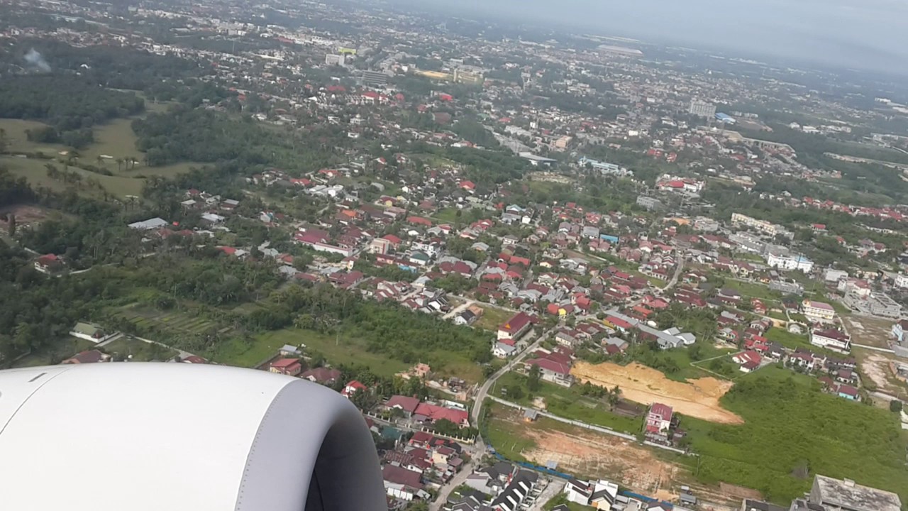 airplane take off - perfect view on window seat from runaway to the clouds