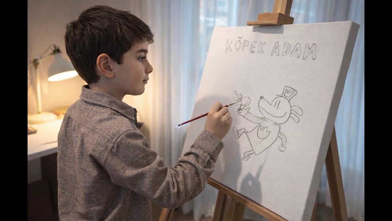 Köpek Adam çizgi romanın kapak resmini çiziyorum :)