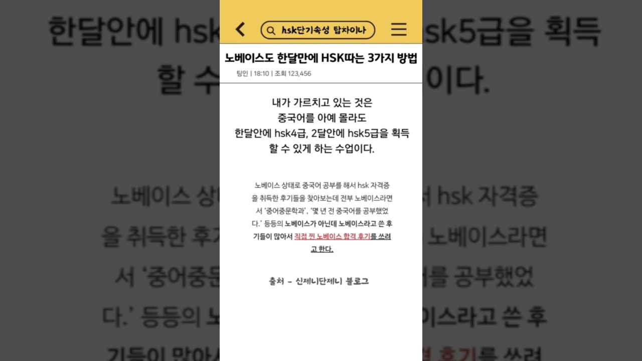 노베이스지만 한달안에 hsk따는방법?! #hsk #중국어기초 #중국어 #중국어노베이스#hsk단기속성