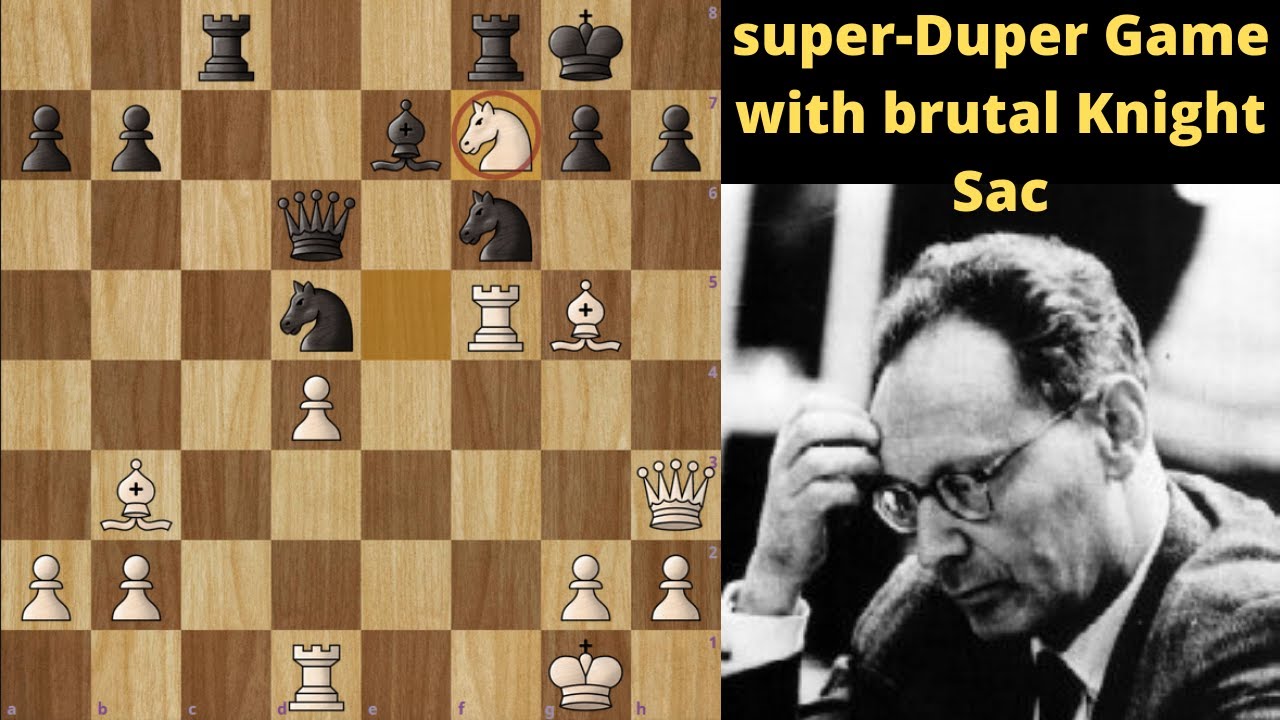 Another Great Game by 6th World Chess Champion Mikhail Botvinnik with Brutal Knight Sac
