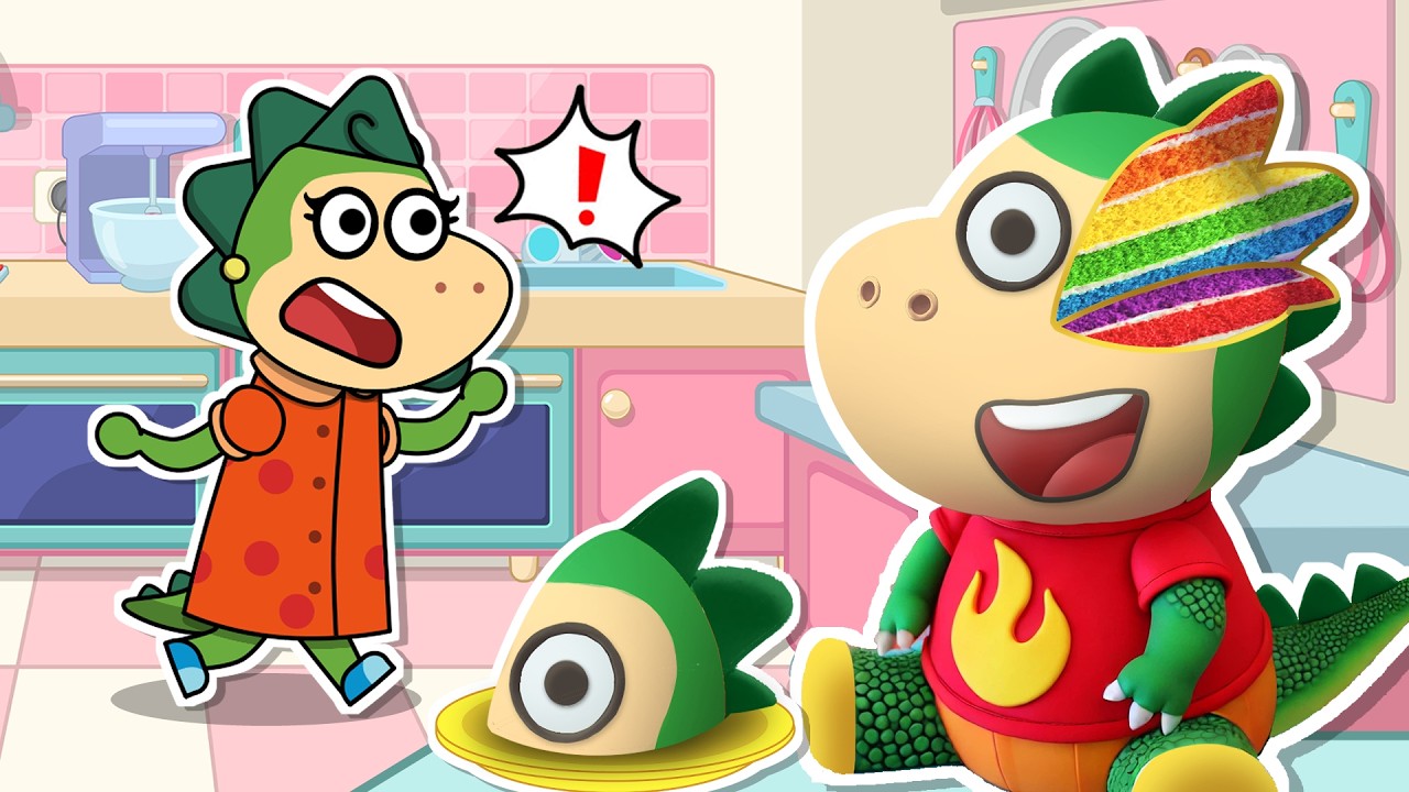 🤔Is it cake?🎂 Spike and Sparkle Turn Everything into Cake 🍰! Stories for Kids by Fire Spike 🔥