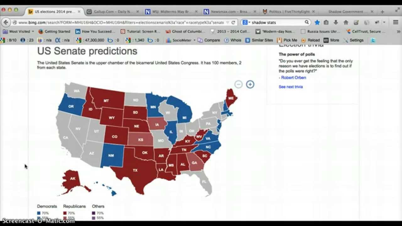 2014 Midterm US Election Forecast and Predictions for Congress Senate and Gubernatorial races