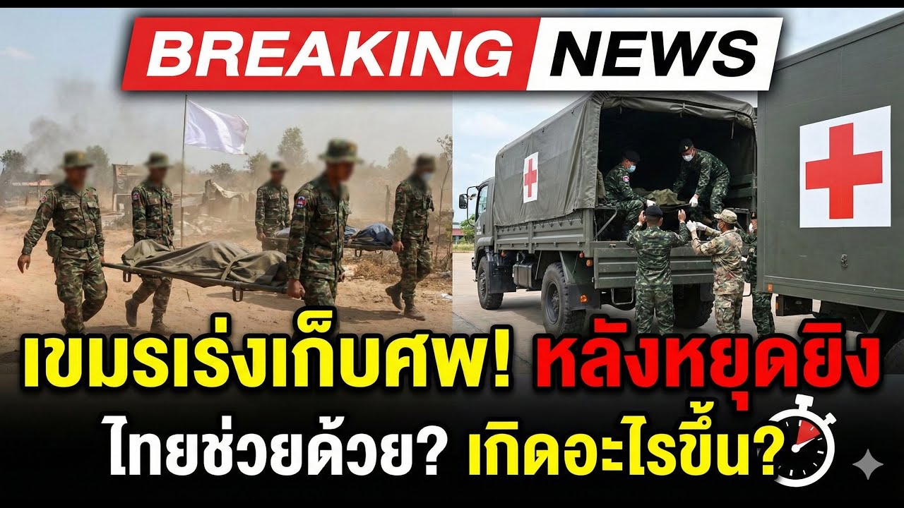 🚨 ด่วน! นาทีเขมรเก็บศพทหารหลังหยุดยิง ทึ่ง! ทหารไทยยื่นมือช่วย น้ำใจไทยในสมรภูมิเดือด