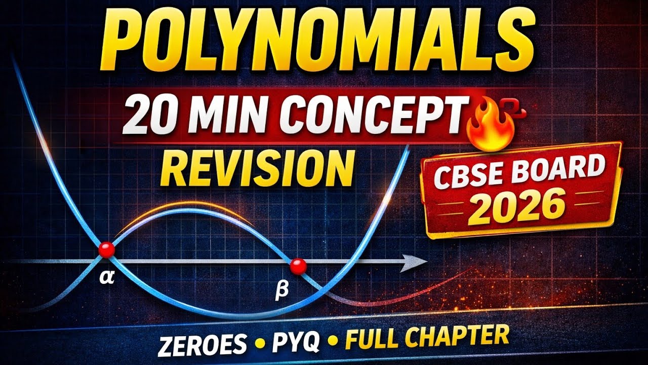 Polynomials in 20 Minutes 🔥 | Full Concept Revision | CBSE Board 2026