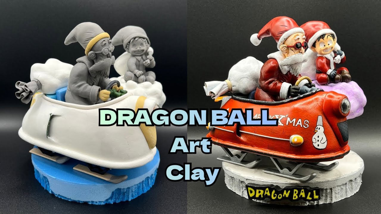 【ドラゴンボール】粘土で亀仙人＆悟空のクリスマスVer.作ってみた。