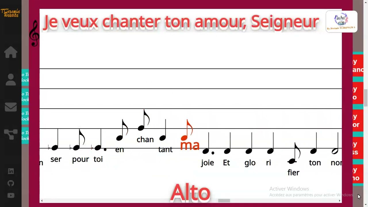 Je veux chanter ton amour, Seigneur - Communauté d'Emmanuel - Harm: A. Cazade - Alto