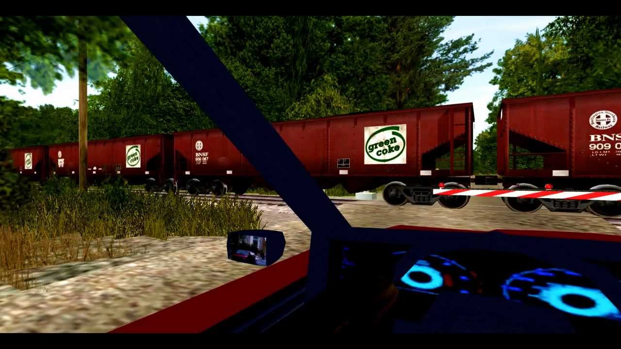 Trainz 2009: Huge CSX and Norfolk Southern Freight Passes Through Crossing