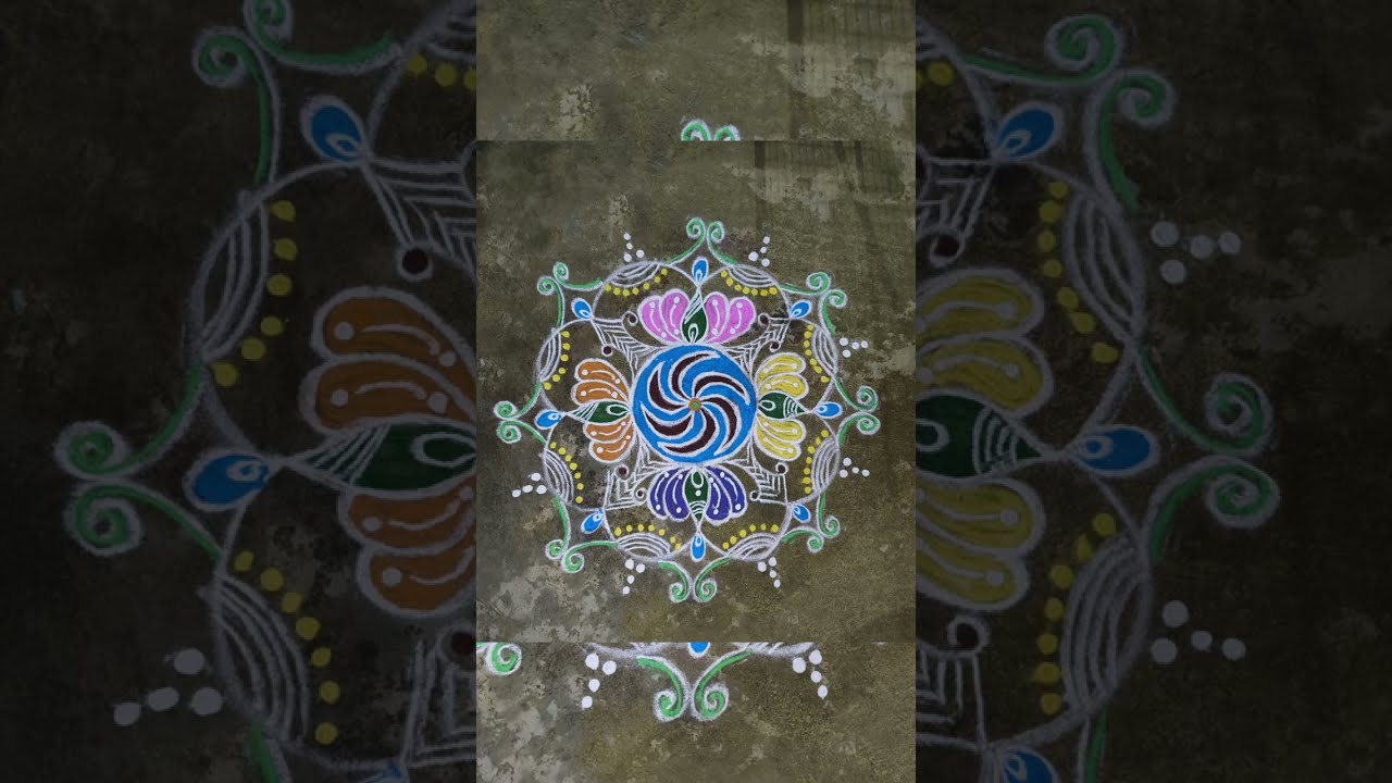 Beautiful Colorful Kolam Design |Traditional Rangoli Art