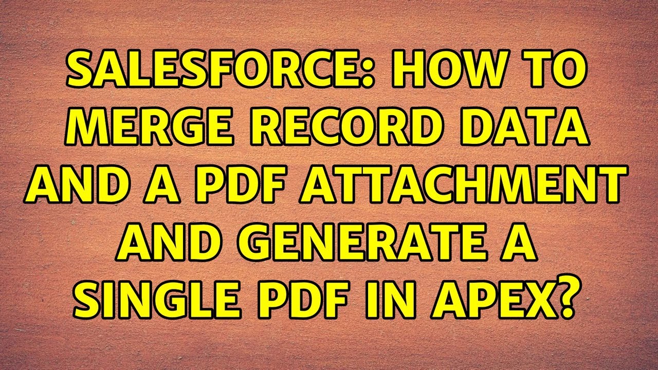 Salesforce: How to merge record data and a pdf attachment and generate a single pdf in apex?