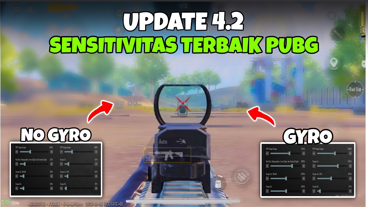 Sensitivitas Pubg Mobile Terbaik Untuk Gyro & No Gyro Cara Aim Lurus Pubg Mobile | PUBG MOBILE 4.2