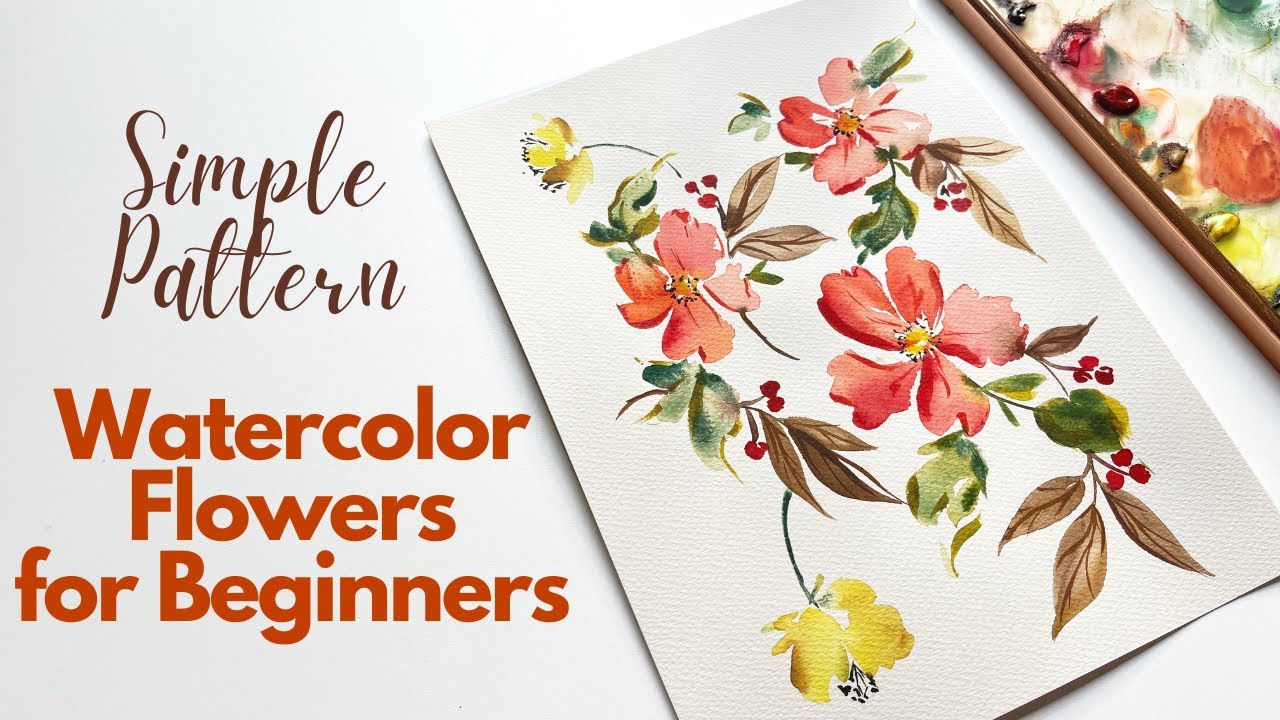 A Simple Watercolor Flower Pattern Tutorial