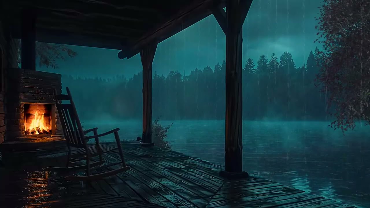 🍃 Serene Rainforest Cabin Ambience – Soft Breeze, Remote Rumbles & Deep Rest Environment 🌧️🌲