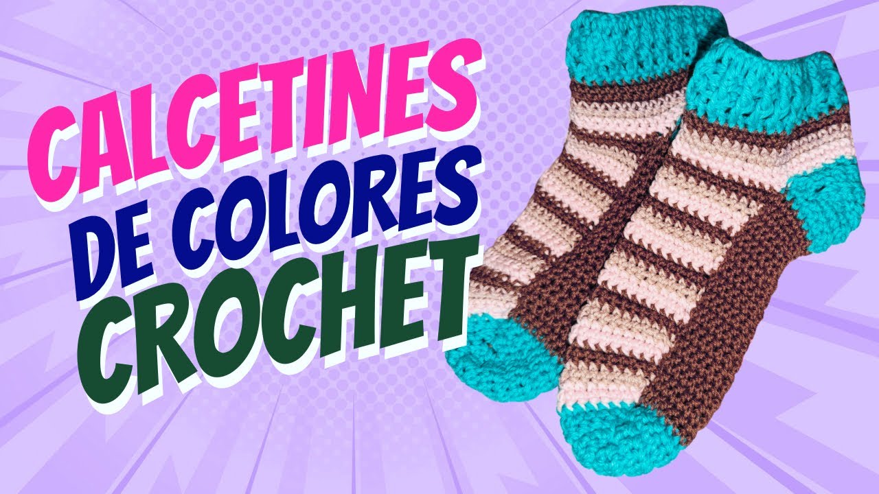 Calcetines a crochet | Medias a crochet de colores | crocheted socks 