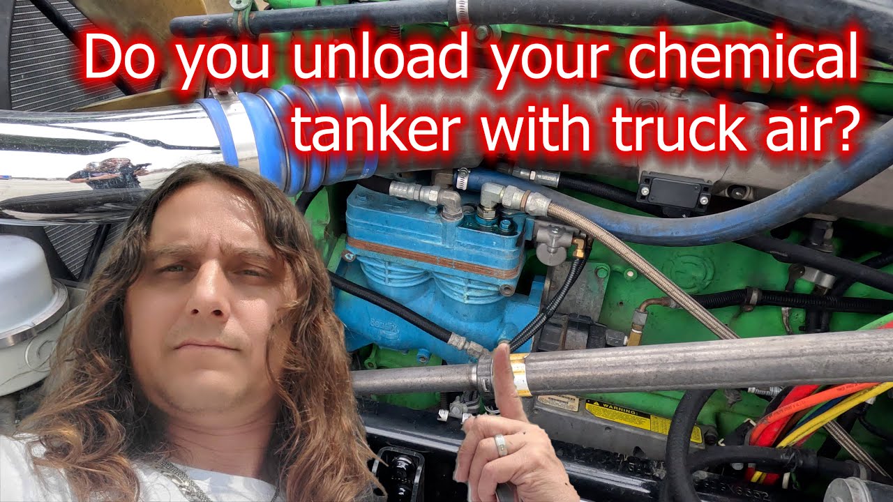How to unload a chemical tanker with truck air. Bendix 2 stage air compressor VS pto air compressor