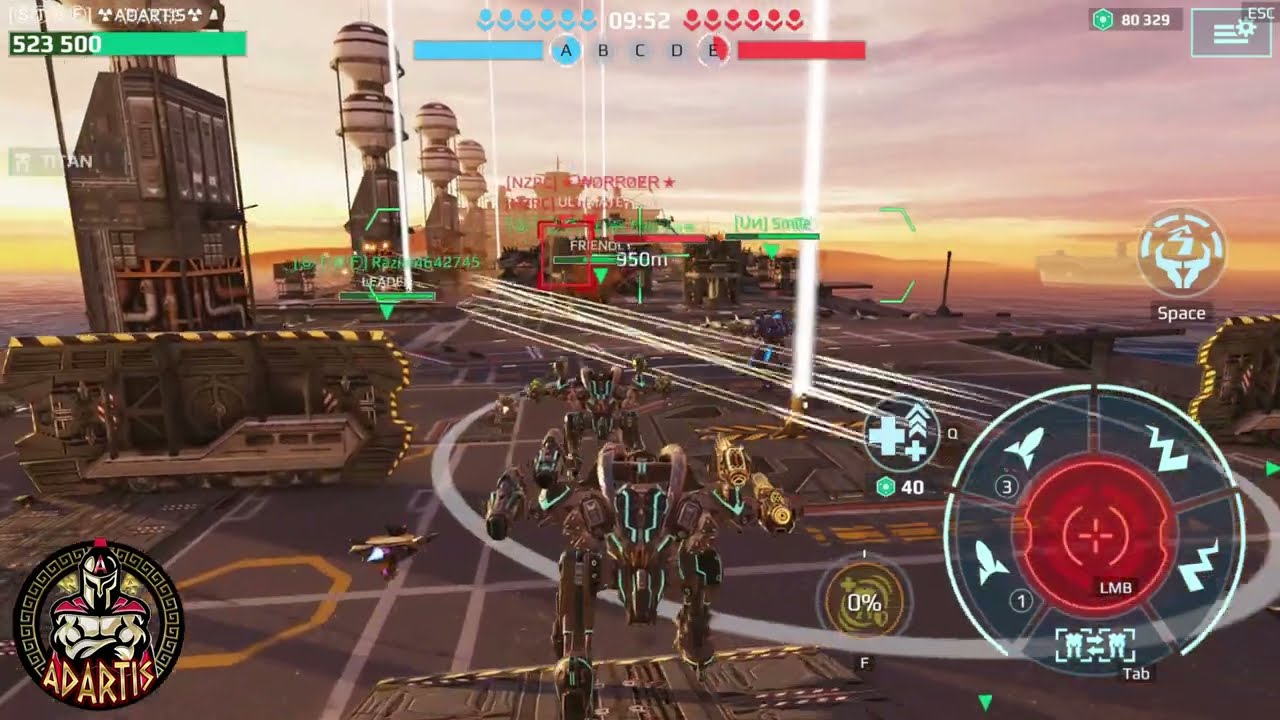 War Robots ADARTIS  [ UN + ST-F ] VS [ mix Squad NZRC + UN + ZEN  ]