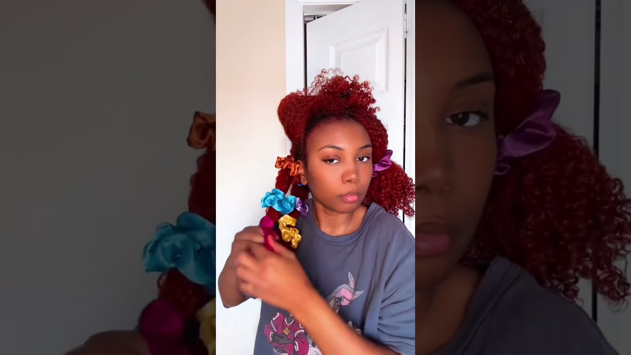 Heatless Stretching with Scrunchies! #fyp #naturalhair #curlyhair