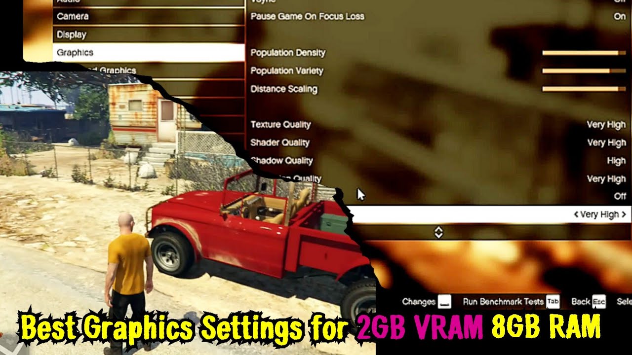 GTA 5 Best Graphics Settings for 2GB Vram and 8GB RAM