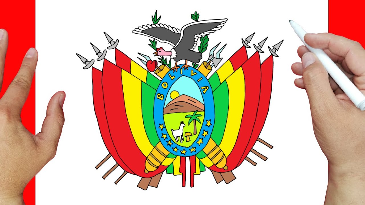 como dibujar el escudo de Bolivia | Dibujos fáciles
