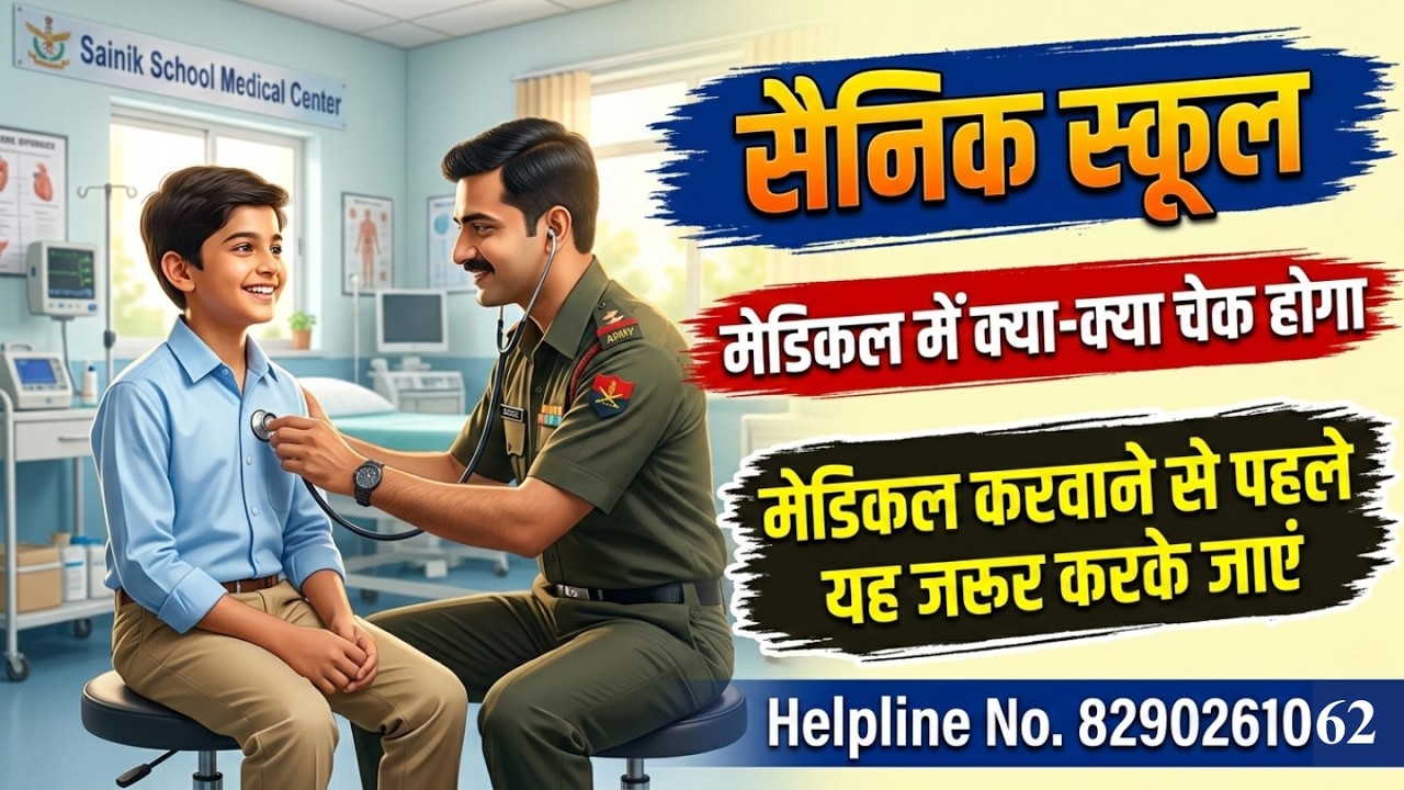 सैनिक स्कूल मेडिकल में क्या-क्या चेक होगा  मेडिकल करवाने से पहले यह करके जाएं #sainikschoolmedical