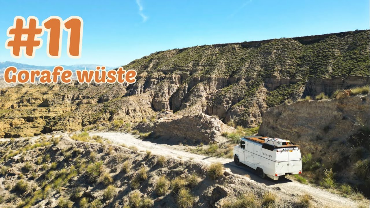 Oldtimer offroad Action in der Wüste von Gorafe, mit hammer Aussicht! Vanlife Spanien.